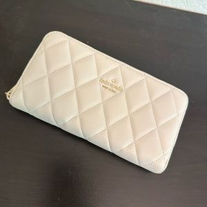 Kate Spade White Quilted Large Wallet